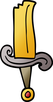 cartoon doodle jeweled sword png