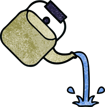 retro grunge texture cartoon of a pouring kettle png