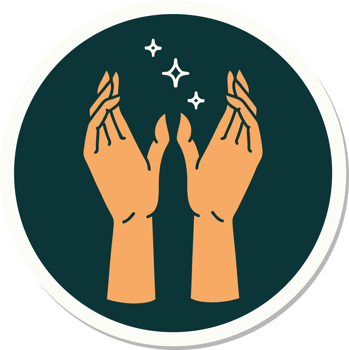 sticker of tattoo in traditional style of mystic hands png
