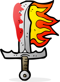 cartoon bloody sword png