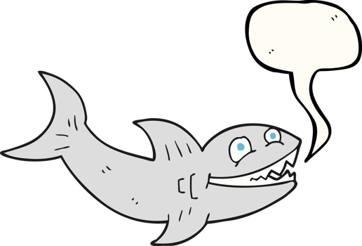 hand drawn speech bubble cartoon shark png