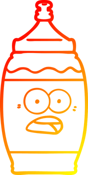 warm gradient line drawing of a cartoon sports drink png