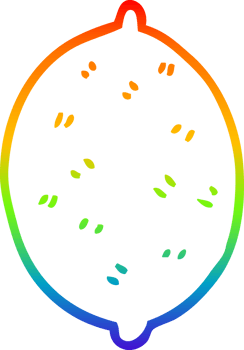 rainbow gradient line drawing of a cartoon lime fruit png