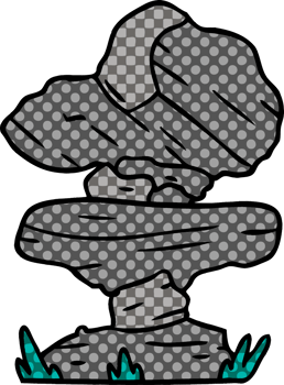 hand drawn cartoon doodle of grey stone boulder png