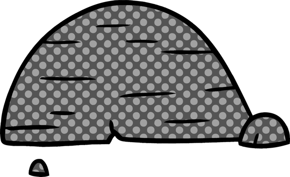 hand drawn cartoon doodle of grey stone boulder png