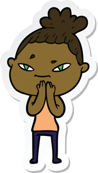 sticker of a cartoon woman png