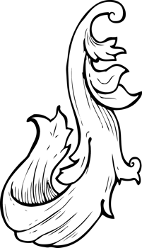 traditional hand drawn floral swirl png