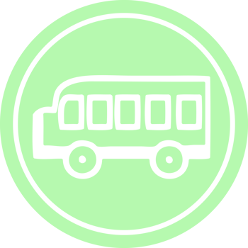 school bus circular icon symbol png