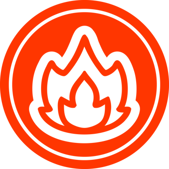 simple flame circular icon symbol png