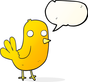 hand drawn speech bubble cartoon bird png