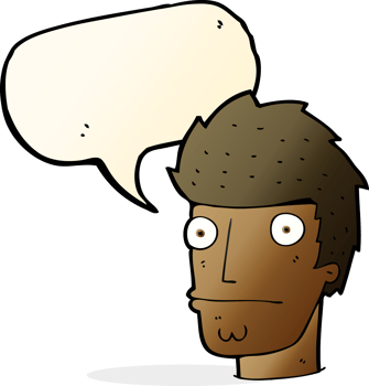 cartoon nervous man with speech bubble png