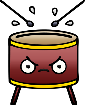 gradient shaded cartoon of a drum png