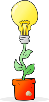 hand drawn cartoon light bulb plant png