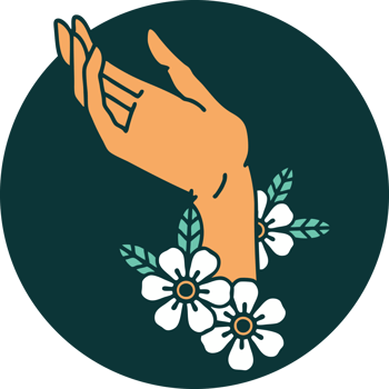iconic tattoo style image of a hand png