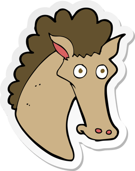 sticker of a cartoon horse head png