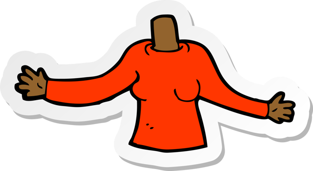 sticker of a cartoon body png