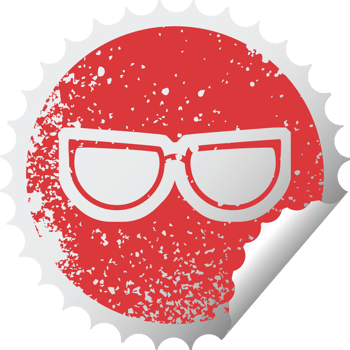 spectacles graphic distressed sticker illustration Icon png