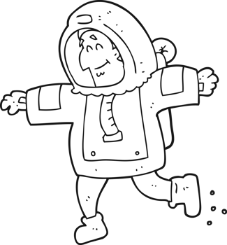 hand drawn black and white cartoon astronaut png