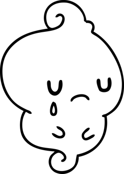 line doodle ghost crying over those left behind png