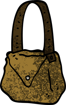 grunge textured illustration cartoon satchel png