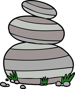 cartoon large stacked stones png