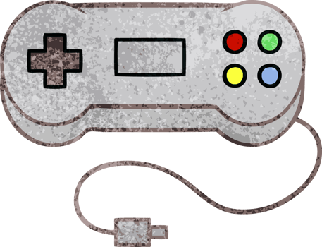 retro grunge texture cartoon of a game controller png