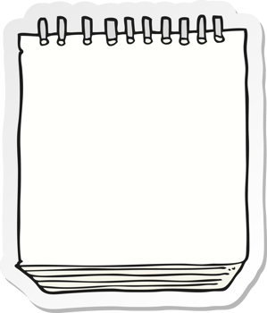 sticker of a cartoon notepad png