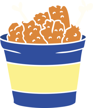hand drawn cartoon doodle bucket of fried chicken png