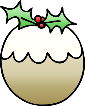 gradient shaded quirky cartoon christmas pudding png