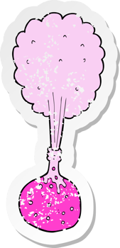 retro distressed sticker of a cartoon science experiment png