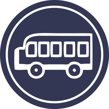 school bus circular icon symbol png