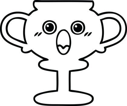 line drawing cartoon of a trophy png