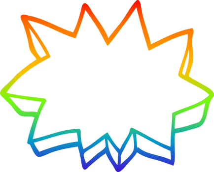 rainbow gradient line drawing of a decorative star element png