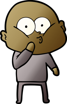 cartoon bald man staring png