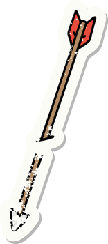 distressed sticker tattoo in traditional style of an arrow png