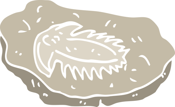 flat color illustration cartoon ancient fossil png