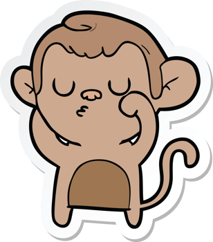 sticker of a cartoon monkey png