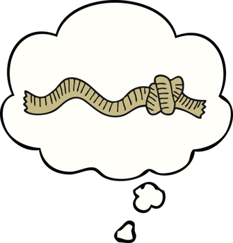cartoon knotted rope with thought bubble png
