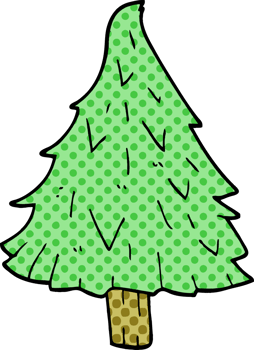 cartoon doodle christmas tree png