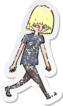 retro distressed sticker of a cartoon teenager drawing png