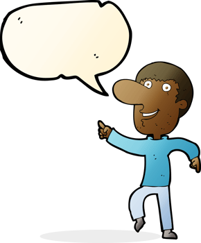 cartoon happy man dancing with speech bubble png