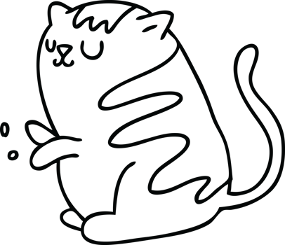 line drawing quirky cartoon cat png