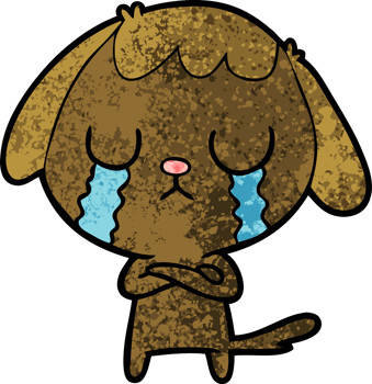 cute cartoon dog crying png