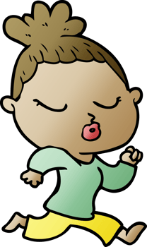 cartoon calm woman png