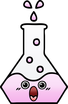 gradient shaded cartoon of a science beaker png