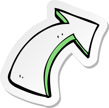 sticker of a cartoon pointing arrows png