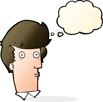 cartoon surprised expression with thought bubble png