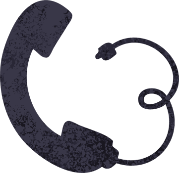 retro illustration style cartoon of a telephone receiver png