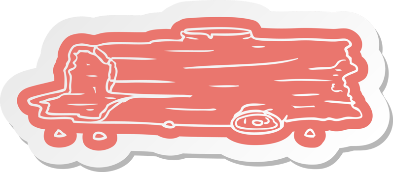 cartoon sticker of a tree log png