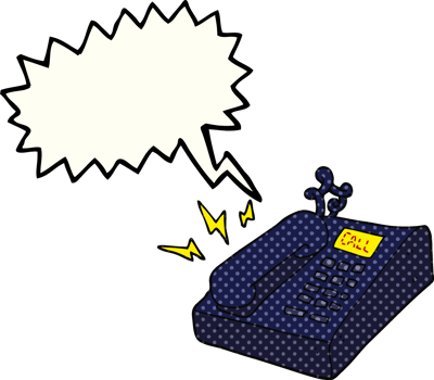 hand drawn comic book speech bubble cartoon office telephone png